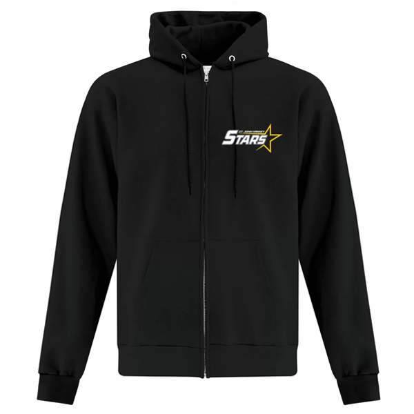 Cotton Full Zip Hoodie - SJV | blk (embroidered)
