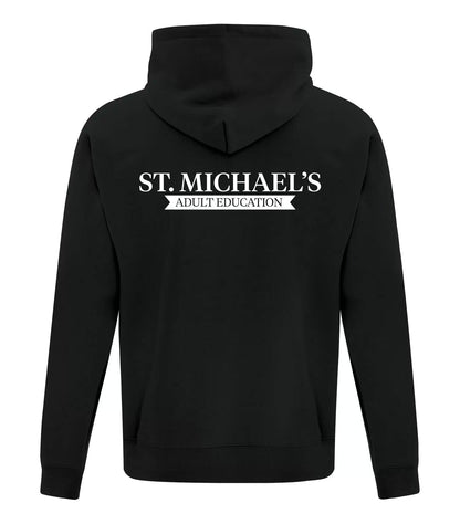 EVERYDAY COTTON FULL ZIP HOODIE - ST.M | blk/col (embroidered crest)